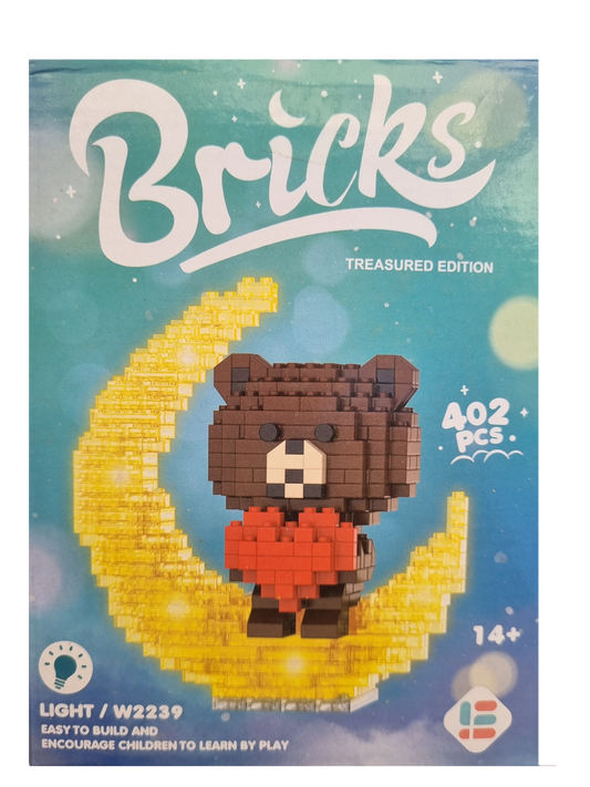 Bear with Heart Moonlight - Nano Bricks Character