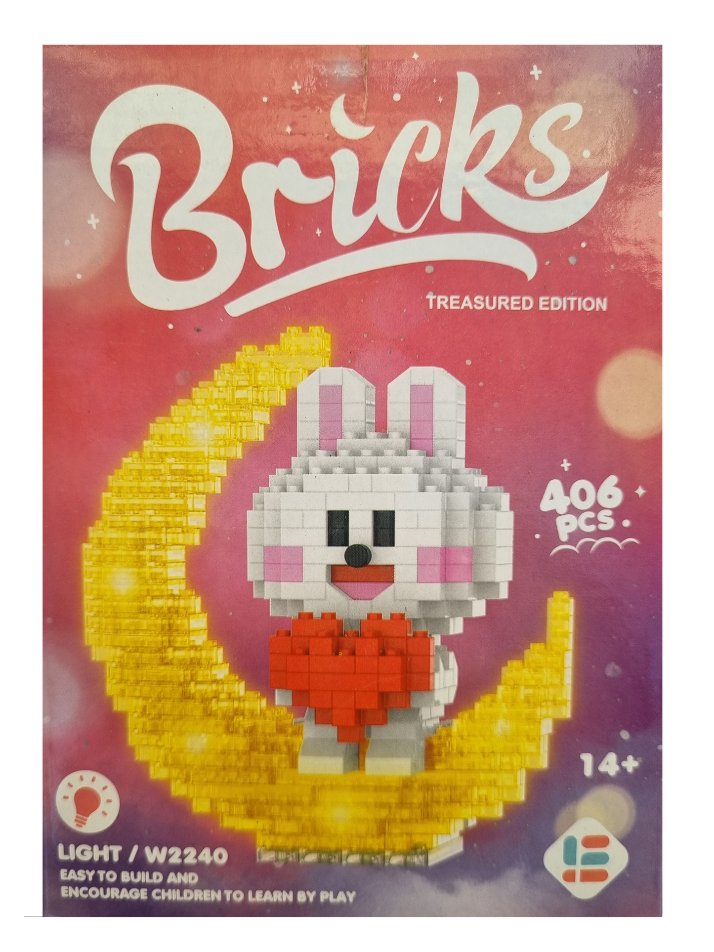 Bunny with Heart Moonlight - Nano Bricks Character