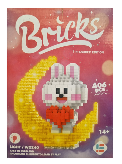 Bunny with Heart Moonlight - Nano Bricks Character