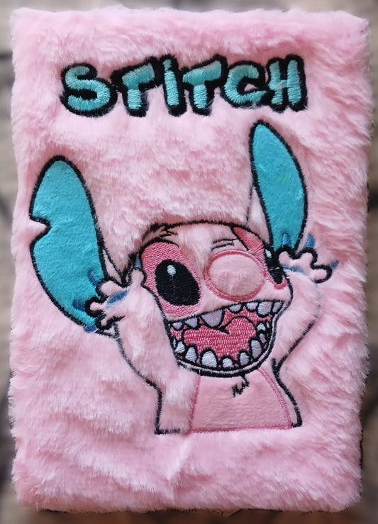 Stitch Fluffy Notebook (Pink)